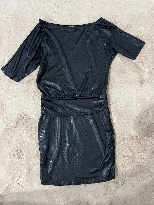 Rochie Orsay neagră cu paiete rotunde, mărime L