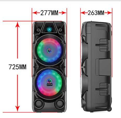№1 Нова ZQS 8210 2х8 120W 6500mah 2 микрофона ПРЕНОСИМА КАРАОКЕ КОЛОНА