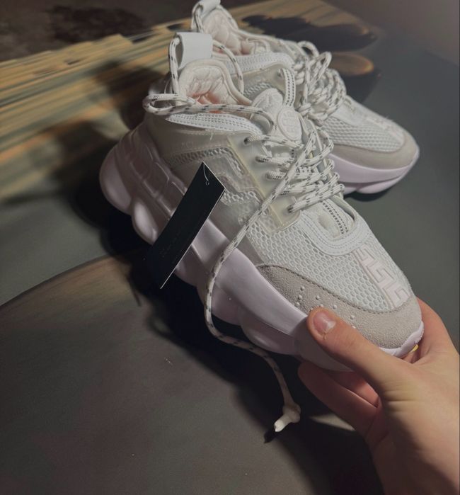 Adidasi Versace Chain Reaction Albi Cadou