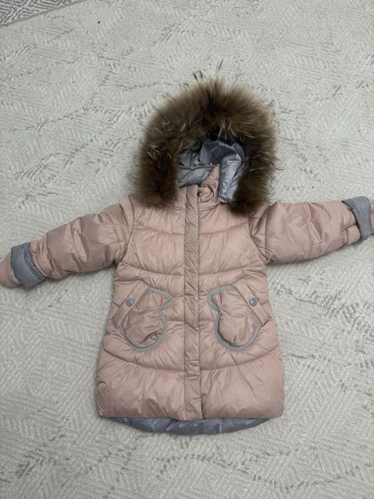 Зимняя куртка с натуральным мехом на девочку!