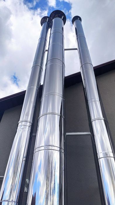 Cos de fum inox izolat. Orice diametru