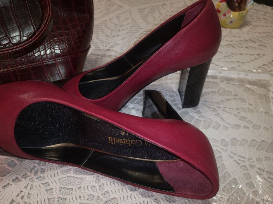 Дамска чанта и обувки естествена кожа