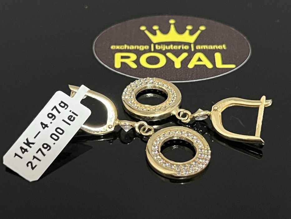 Bijuteria Royal CB : Cercei lungi aur 14k 4,97 grame