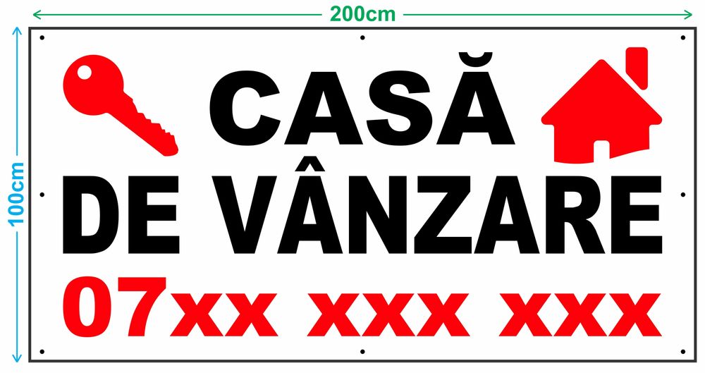 Bannere PVC pentru Vânzare/Inchiriere Teren, Case, Apartamente