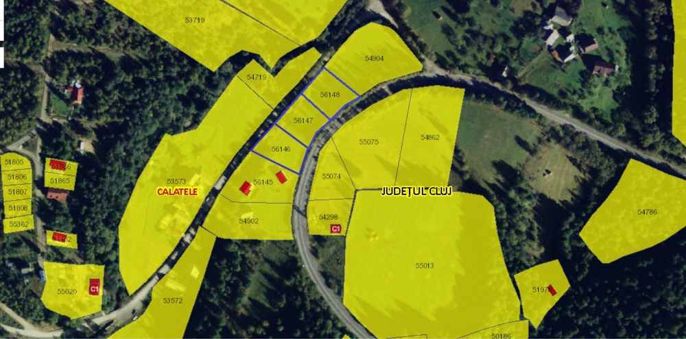 Teren premium intravilan 1.000 mp Calatele Padure + proiect 2 cabane in faza de autorizare