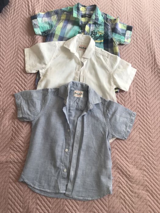 Ризи с къс и дълаг ръкав,офицялни панталони 3,4-5 години сет