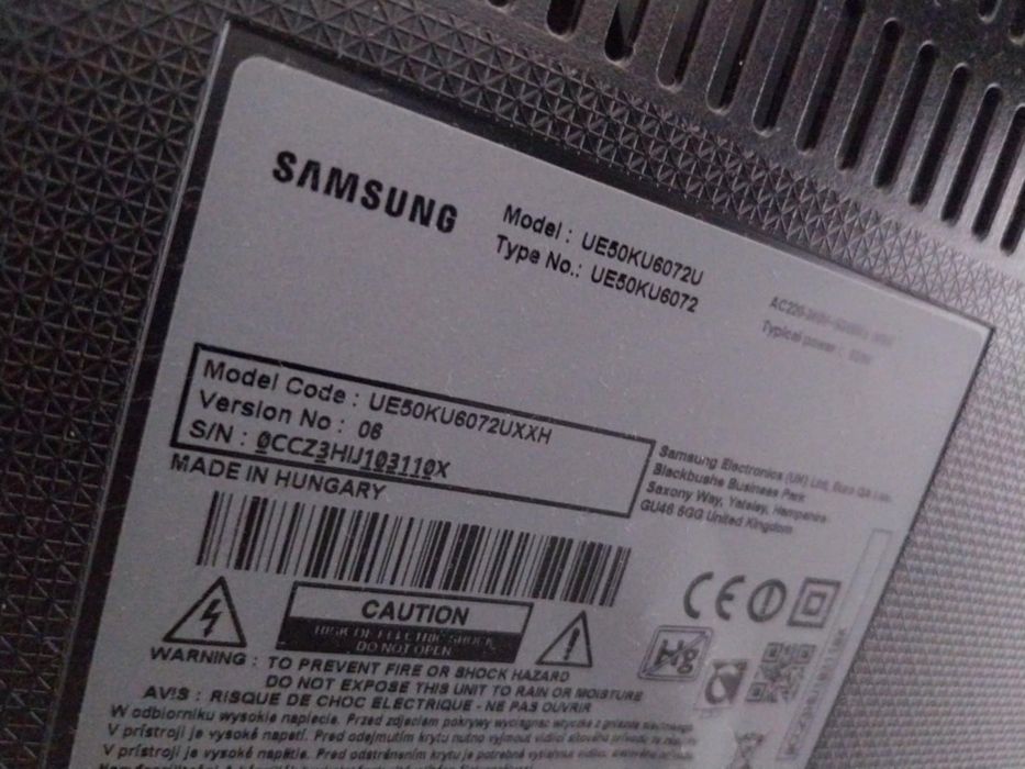 Телевизор Samsung 50KU6072, 50" (127 cm), 4К UHD Smart LED TV, DVB-T2/