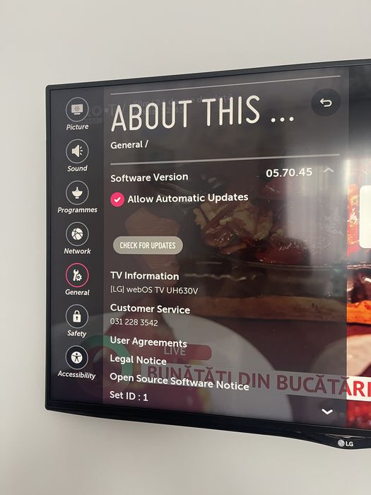 Tv LG ultra hd 102 cm diagonala