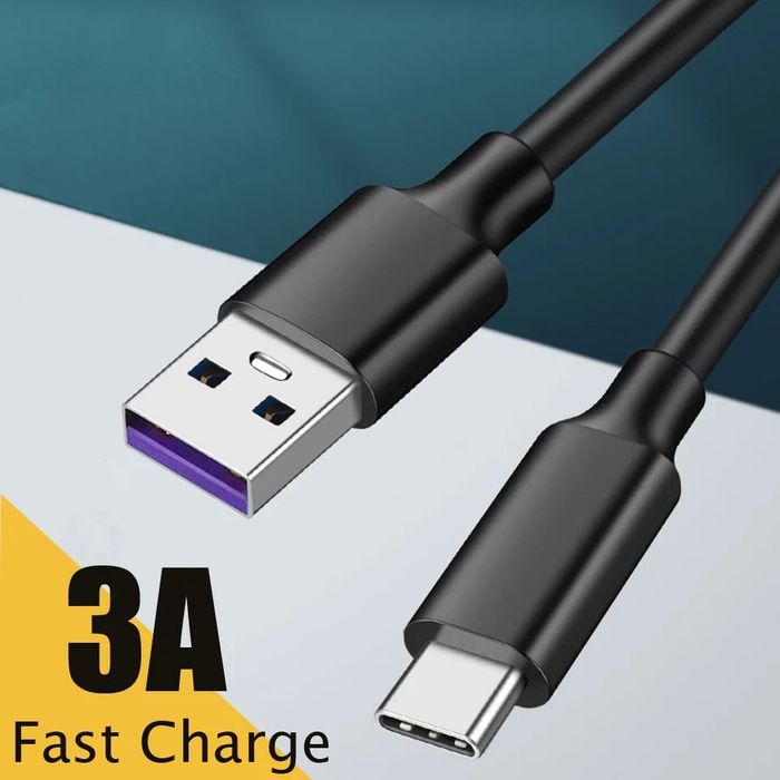 Cablu Usb - Type C / Type C - Type C Fast Charger Alb Negru