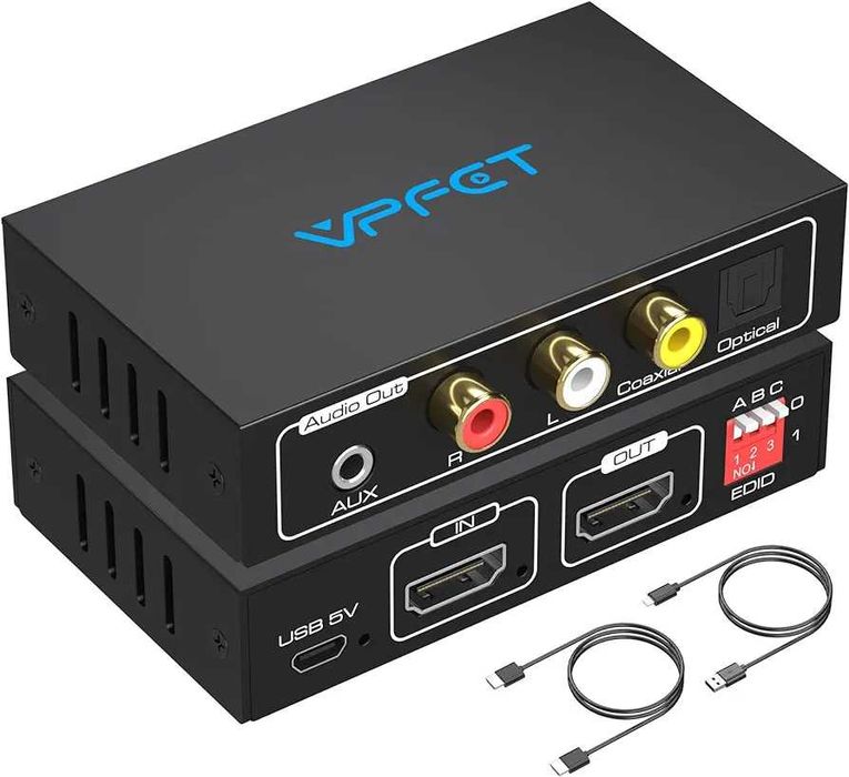 HDMI Audio Extractor 4K Splitter to Optical 3.5mm AUX L/R