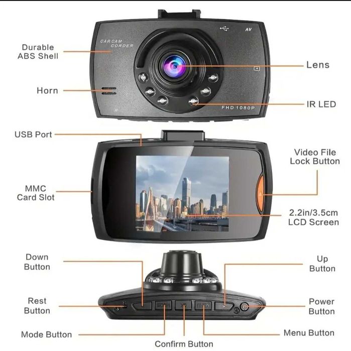 Camera Auto DVR, FHD 1080P, vedere nocturna, senzor miscare