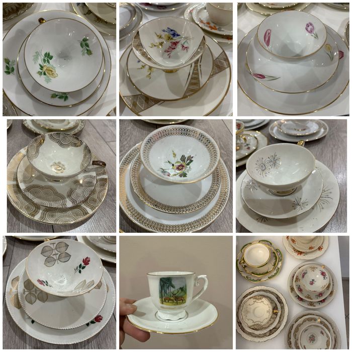 Троен баварски порцеланов сет, чаша за чай