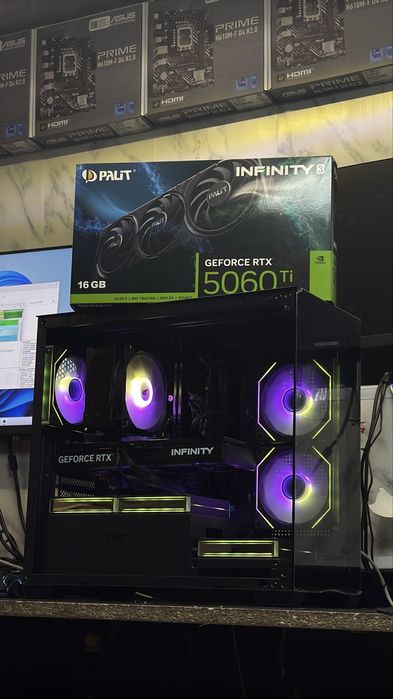 Компьютер на Ryzen 7500F + 5060TI 500FPS