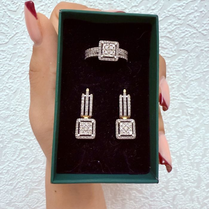 Бриллиант набор кольцо серьги 585 проба