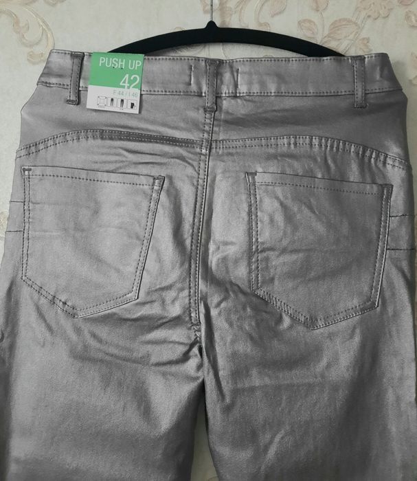 Blugi argintii metalizați damă