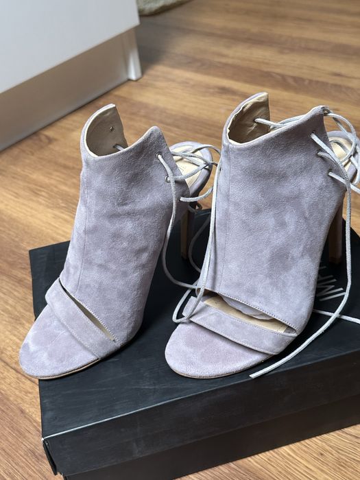 Sandale piele intoarsa Il Passo, nr38, toc 10, culoare gri/lila