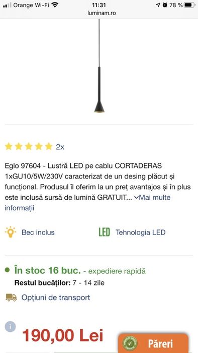 Eglo 97604 - Lustră