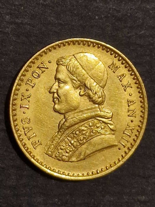 Златна монета 2,5скуди 1858R Ватикана 4,33и1 скудо 1853 Ватикана 1,73