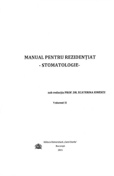 Stomatologie - Manual pentru rezidentiat - Vol. 1+2
