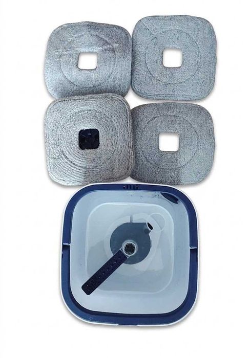 Set Mop Inteligent cu Separare Apă Curată/Murdară + 4 Rezerve Microfibră