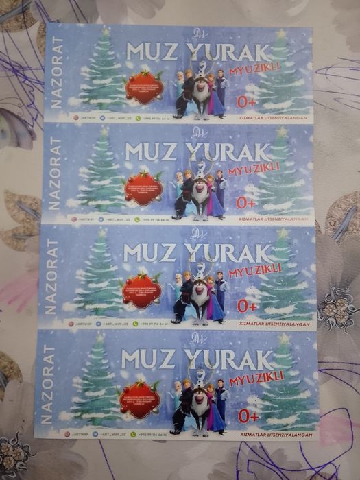 4 kishilik bilet sotiladi