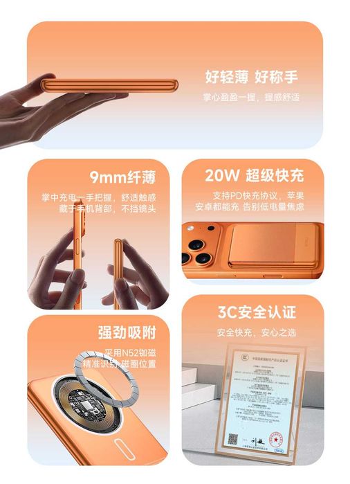 WiWU P088 Ультра Тонкий 5000mAh CCC Magnetic 20W Power Bank iPhone 17