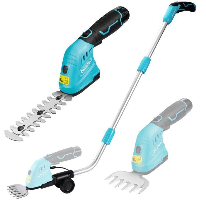 Foarfecă electrică de grădină DURATECH 12V–fără fir,2-în-1,telescopică
