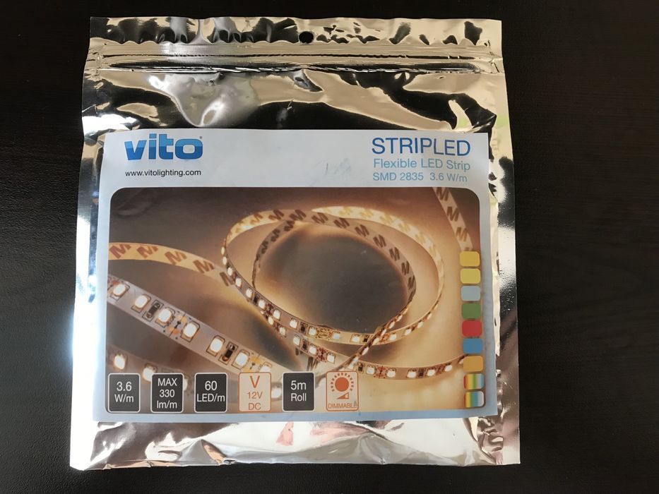 LED ЛЕНТА 3.6W 60LED/М 3000K 5М 12V IP20 VITO Strip-A
