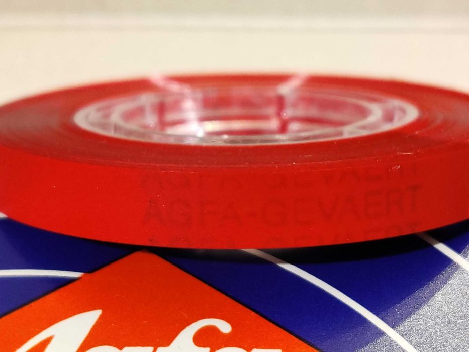 Banda de capat AGFA, verde/rosie, 1/4 inch, 25 m, noua, sigilata