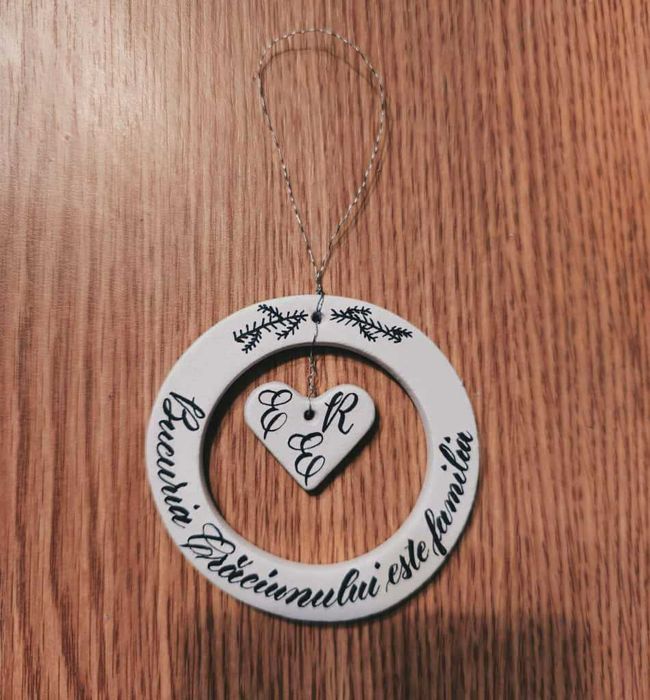 Set Decoratiune Craciun din Lut Handmade Globuri Brad - Personalizabil