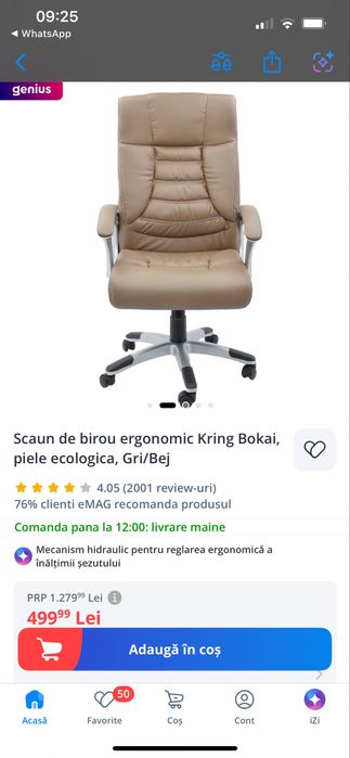 Scaun birou piele ecologica