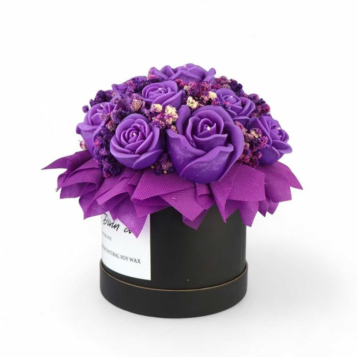 Луксозен букет от соеви свещи „Виолетов спомен“