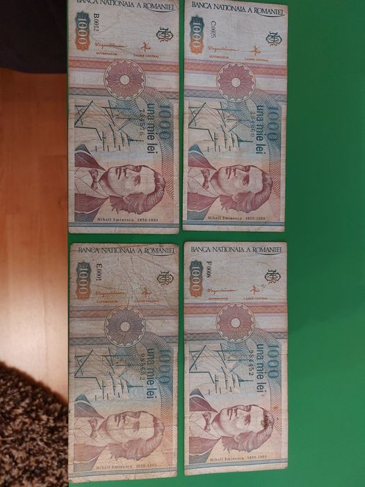 Bancnote 1000 lei din anul 1991