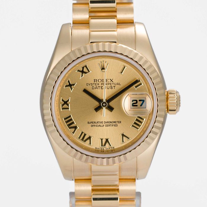 Rolex Lady President Yellow Gold 179178 Champagne Roman dial