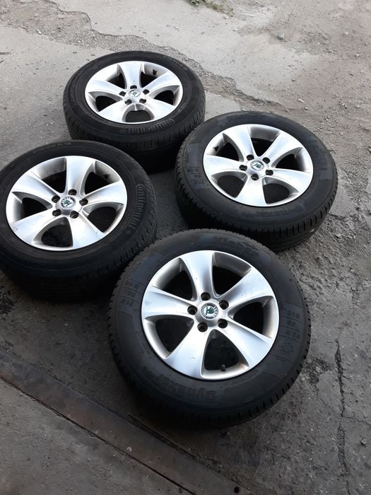 Set 4 jante aluminiu Skoda octavia cu anvelope 205 60 16 5 x 112 Octavia Golf 5.6.7 Touran