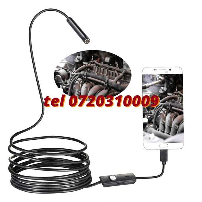 2 M Camera Video Endoscop / Boroscop , 6 Lumina Led Inspectii Tehnice / Instalatii Pentru Iluminare Si Montaj Pe Echipamente Compatibile