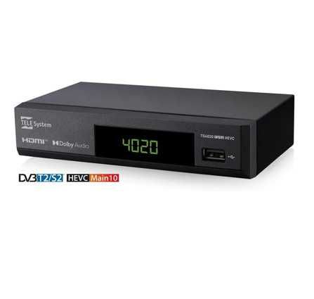 ТВ декодер TELE System TS4020 с двоен DVB T/T2 и DVB-S/S2