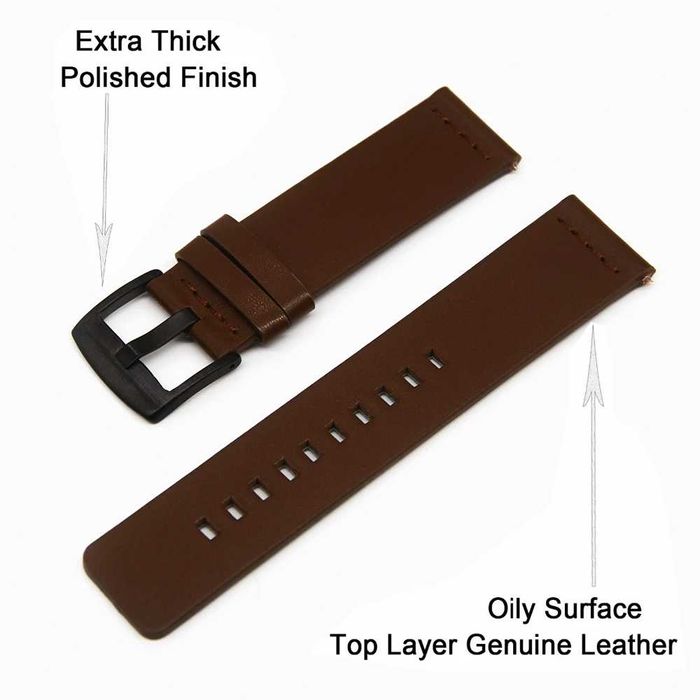 Curea piele 20mm ceas Samsung Watch Huawei GT Xiaomi Garmin Amazfit