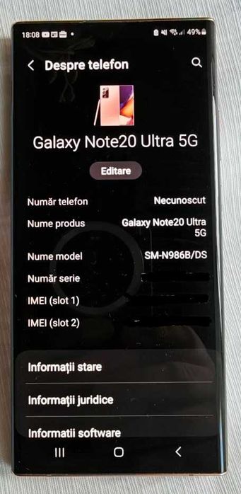 Samsung Note 20 Ultra 5G 256 GB
