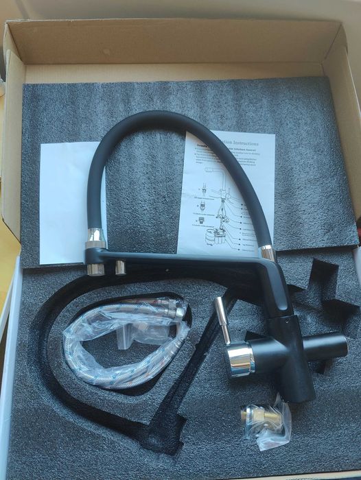 Baterie Bucatarie cu ieșire pt apa filtrata Dus Mobil Noua - 3 cai