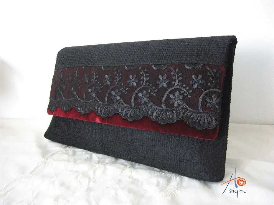 Geanta plic neagra eleganta lucrata manual NOUA