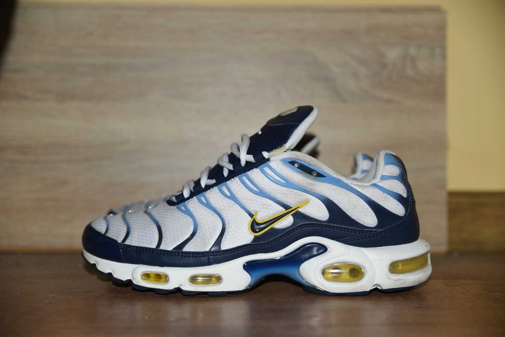 Nike Air Max Plus White Navy Gold, оригинални, номер 43