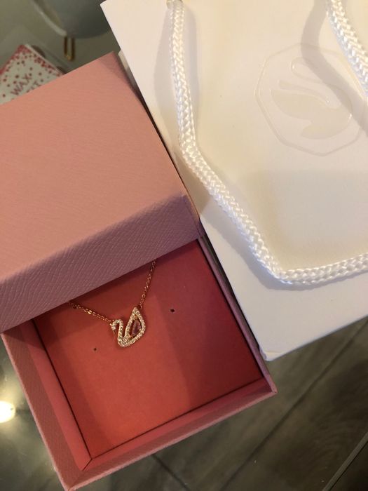 Lant Swarovski Swan rose gold Lantisor colier