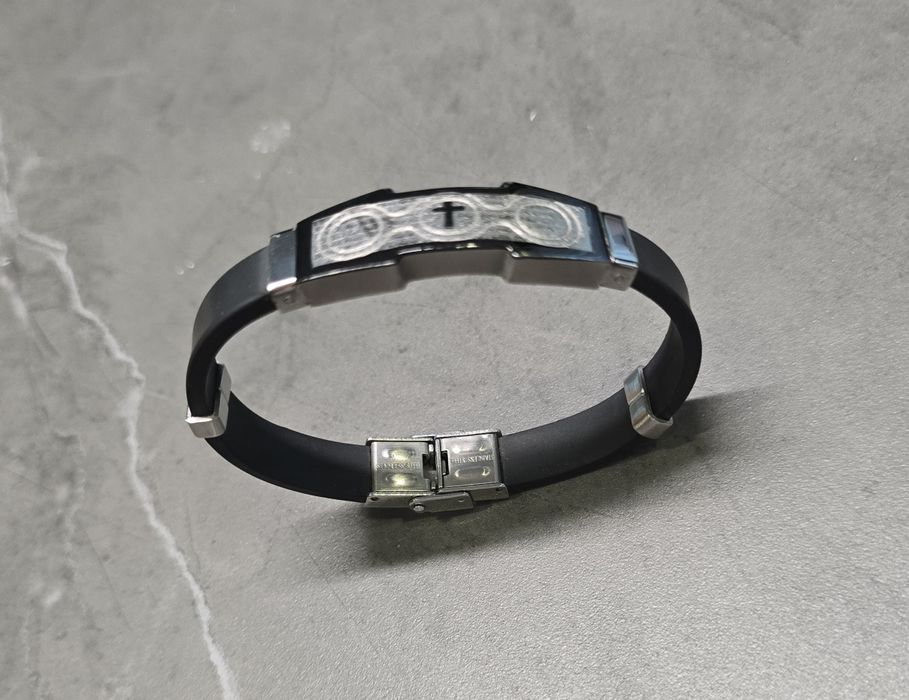 Мъжка гривна - неръждаема стомана и силикон