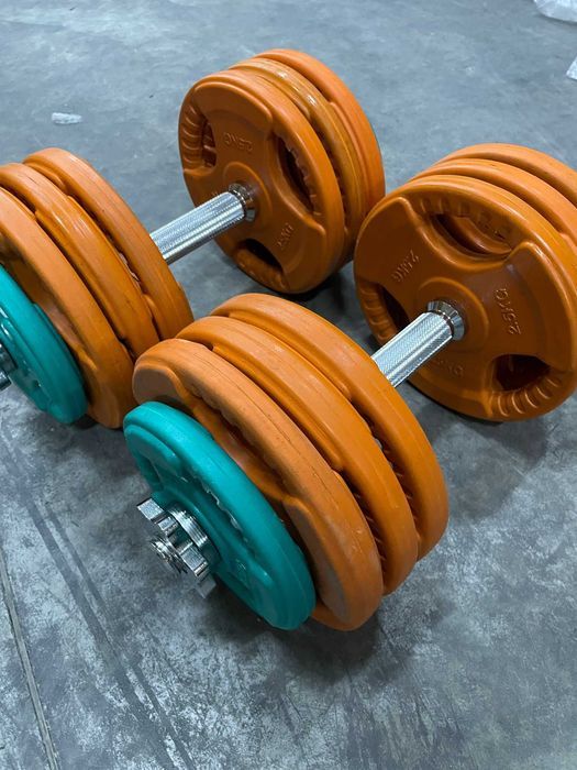 Set gantere din fontă cu înveliș din cauciuc 40kg - 2 x 20kg