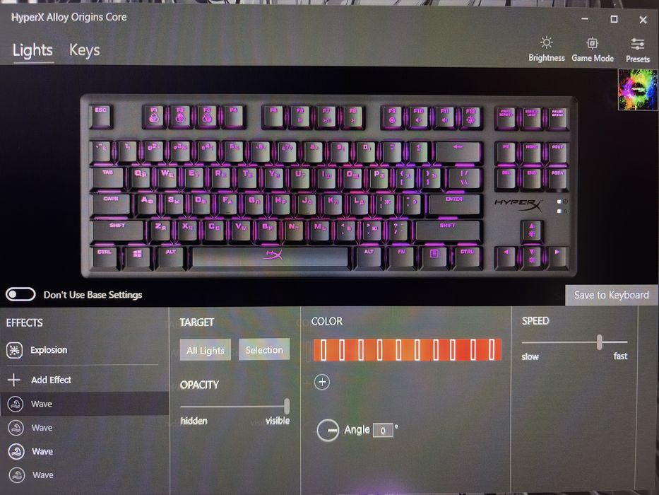 Клавиатура HyperX alloy origins core blue switch