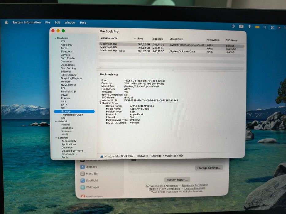 Apple MacBook Pro M1 chip, 16GB RAM, 256 GB SSD, 2020