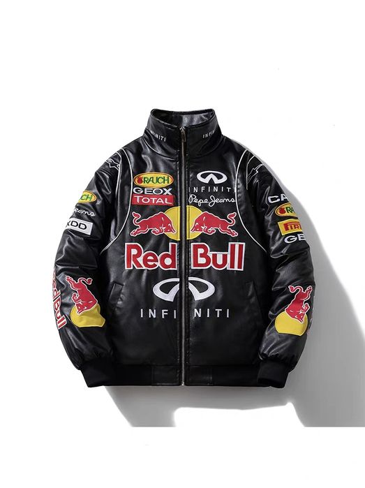 Кожаная куртка Red Bull: Скорость и Стиль в Каждой Детали!
