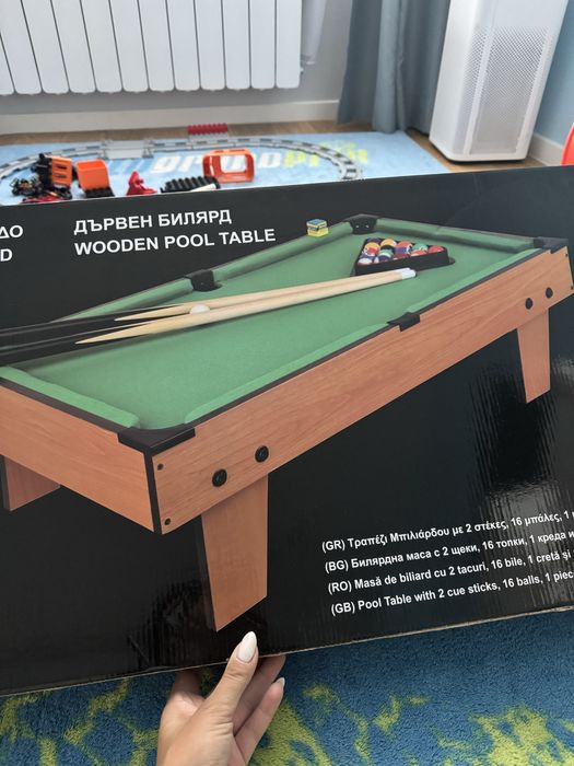 Дървен билярд за деца над 5г