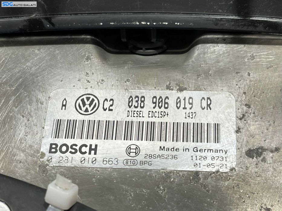 Kit Pornire ECU Calculator Motor Ceas Bord Imobilizator Cip Cheie Volkswagen Golf 4 1.9 TDI AXR 1998 - 2006 Cod 038906019CR 0281010663 [L2272]